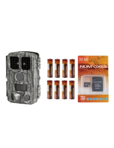 PACK PIE1076 1 piège photographique PIE1076 + 8 piles AA + 1 carte mémoire 32 GB