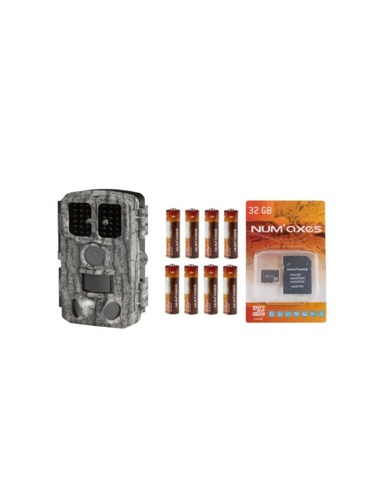 PACK PIE1076 1 piège photographique PIE1076 + 8 piles AA + 1 carte mémoire 32 GB