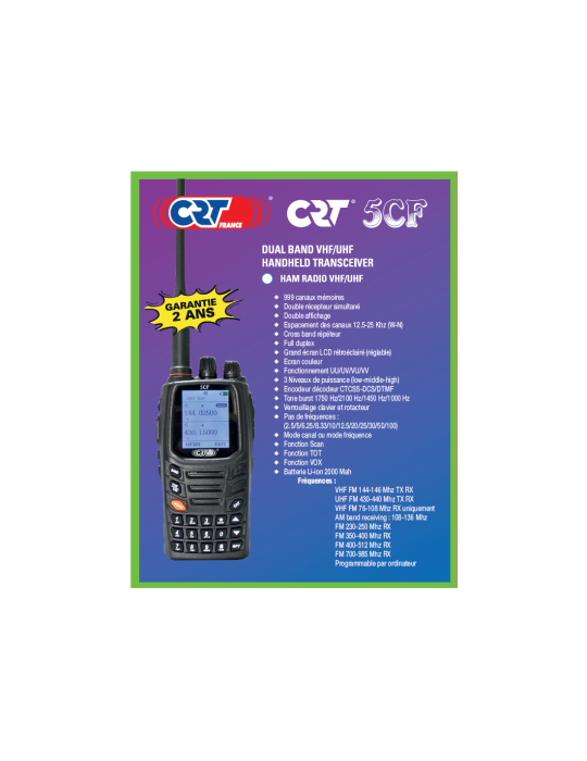 Talkie-Walkie CRT 5CF Bibande – natusport