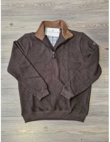 Sweat Col Zippé Lovergreen Chocolat TM – natusport 2