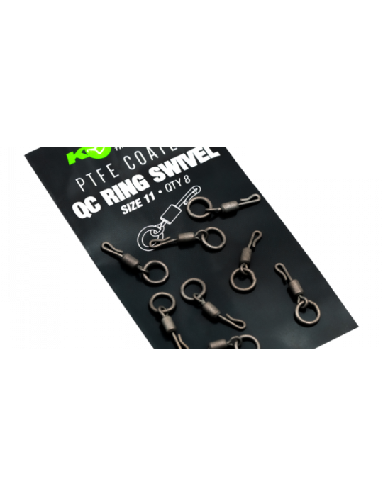 Émerillon Korda PTFE QC Ring Swivel Taille 11 (8 pcs) – natusport