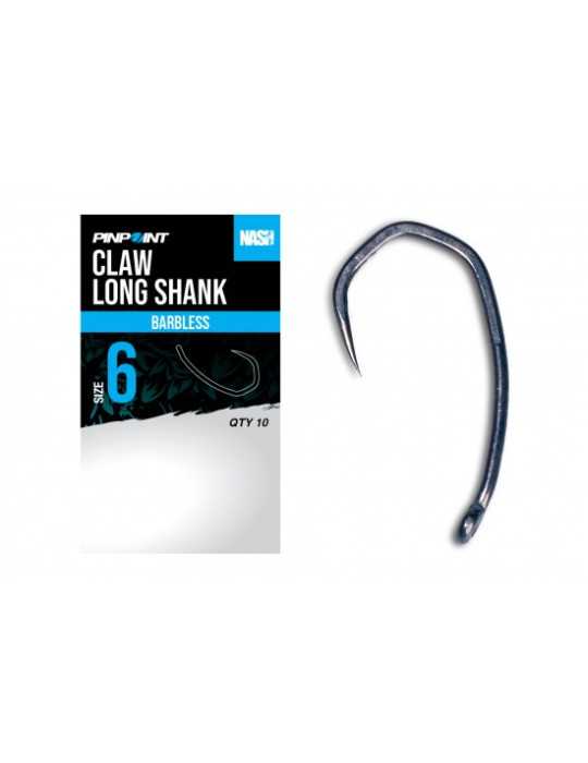 Hameçon Nash Claw Long Shank Barbless Taille 6 – natusport