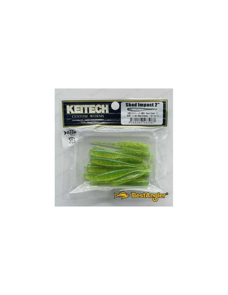 Leurre Souple Keitech Shad Impact 2" Lime Chartreuse 424 – natusport