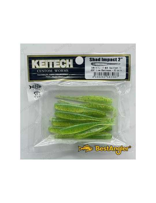 Leurre Souple Keitech Shad Impact 2" Lime Chartreuse 424 – natusport