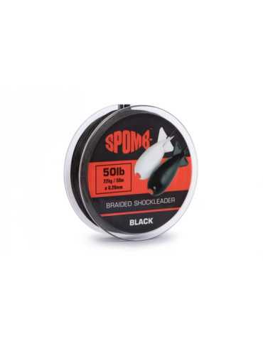 Bas de Ligne Tressé Spomb Braided Leader 50lb Noir