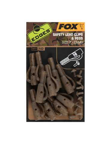 Fox Edges Camo Safety Lead Clip & Pegs Taille 7