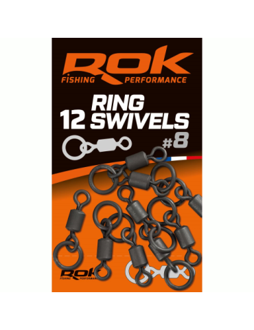 Émerillon ROK Fishing Ring Swivels n°8 (Lot de 12)