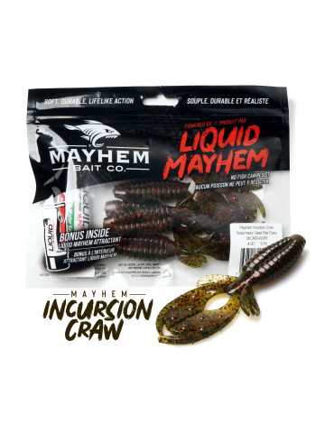 Leurre Souple Liquid Mayhem Mayhem Incursion Craw 4" Watermelon Seed Red Flake