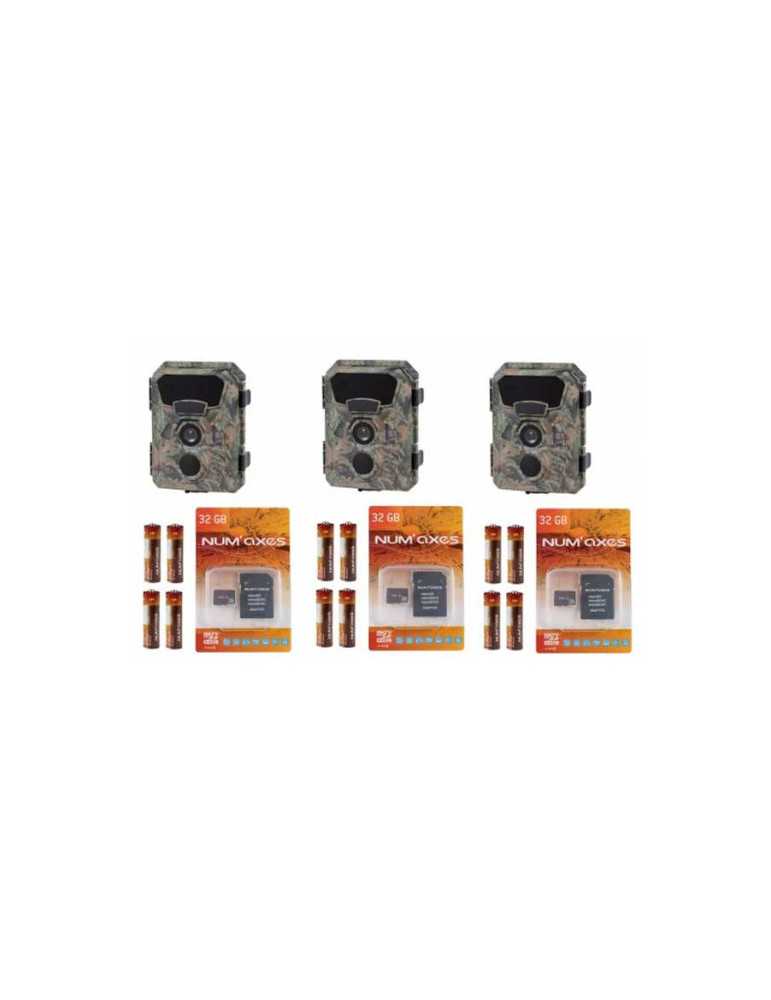 Pack 3 caméras de chasse PIE1066 tout inclus - Natusport