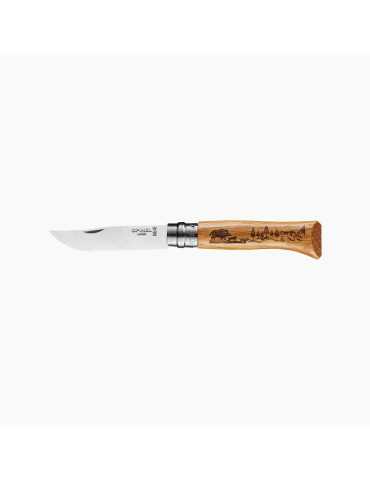 Couteau Opinel N°8 Gravure Sanglier