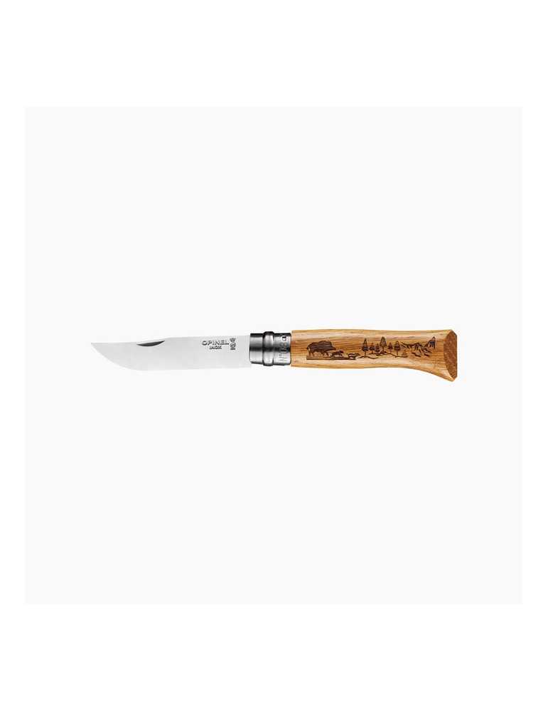 Couteau Opinel N°8 Gravure Sanglier – natusport