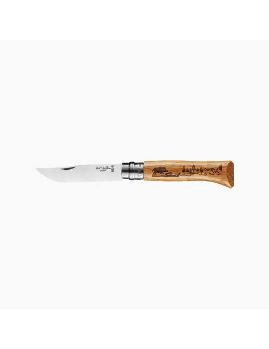 Couteau Opinel N°8 Gravure Sanglier – natusport