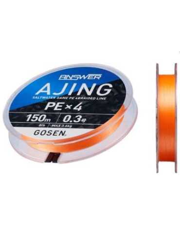 Fil Tressé Gosen Answer Ajing X4 150m 0,07mm Cocktail Orange