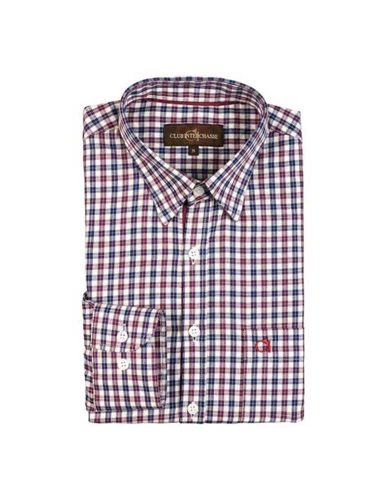 Chemise Interchasse Ambroise Bordeaux Bleu Taille M – natusport