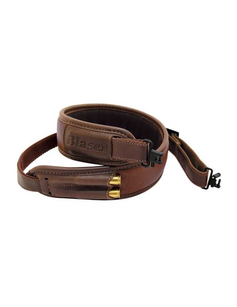 Bretelle Blaser cuir marron pour carabine