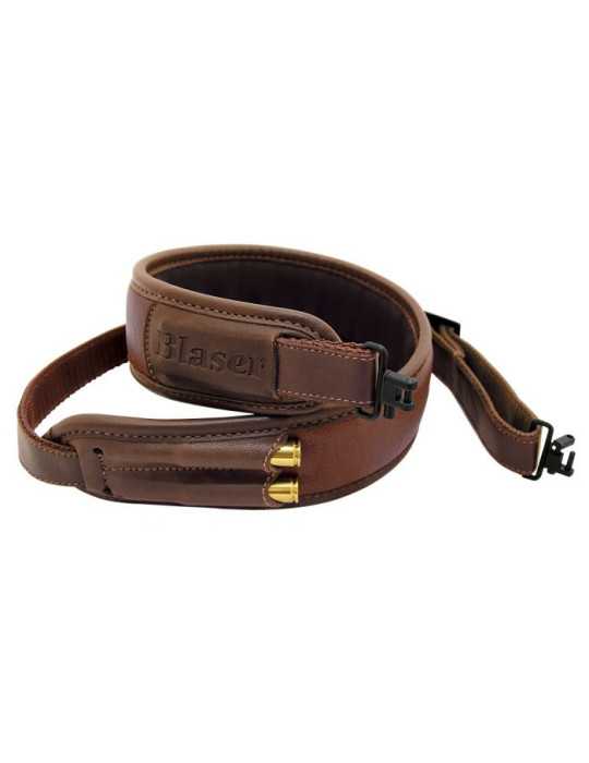 Bretelle Blaser cuir marron pour carabine