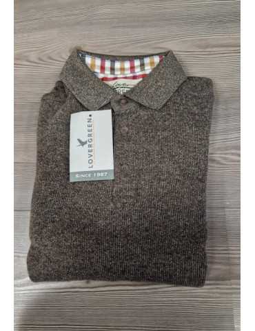 Sweat Col Boutonné Lovergreen Marron Chiné TM – natusport