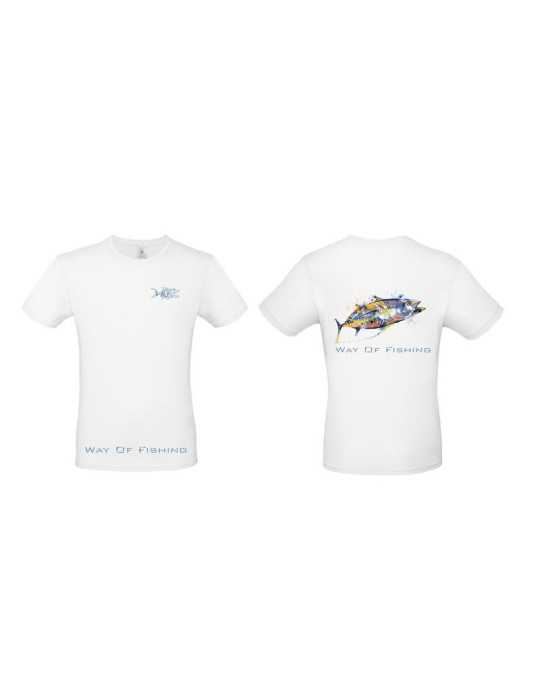 T-Shirt UV Way Of Fishing Thon Blanc Taille L – natusport