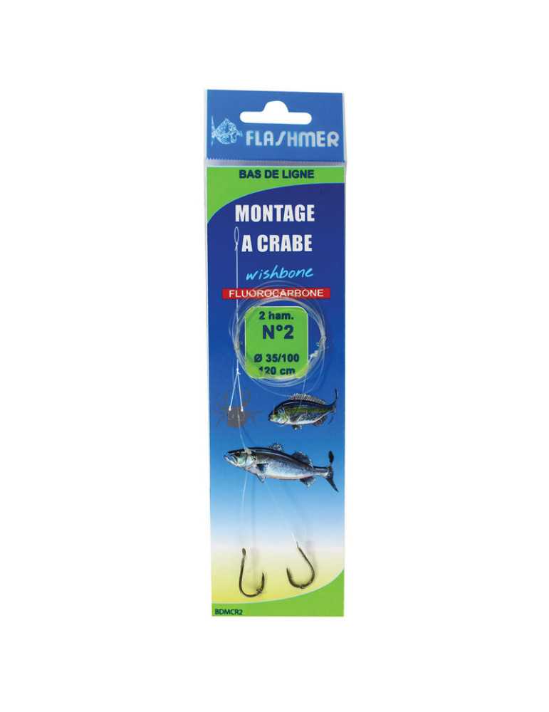 Montage Flashmer Bas de Ligne Crabe 2 Hameçons N°2 – natusport