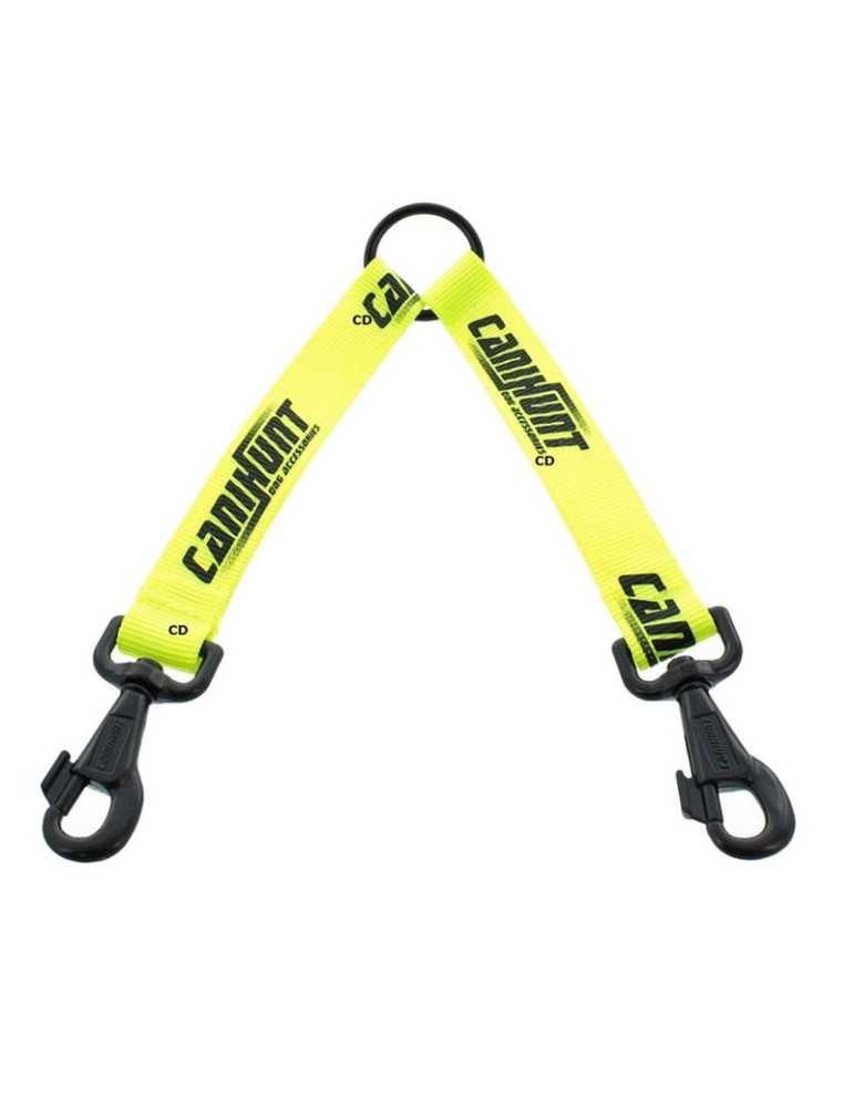 Accouple Chien Canihunt Hunter 2 Chiens Sangle Plate Jaune 2.5x0.2x25 – natusport