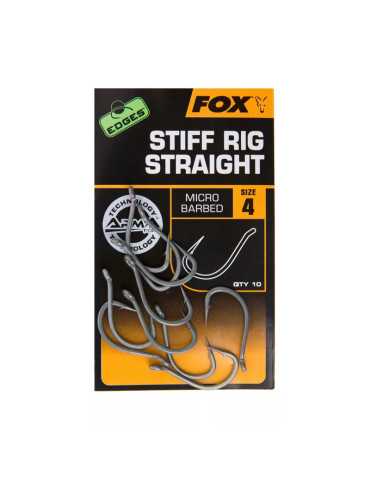 Hameçon Fox Edges Stiff Rig Straight Taille 5 (x10)
