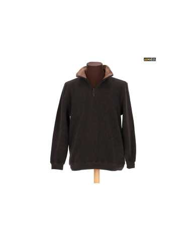 Sweat Col Zippé Lovergreen Chocolat TM – natusport