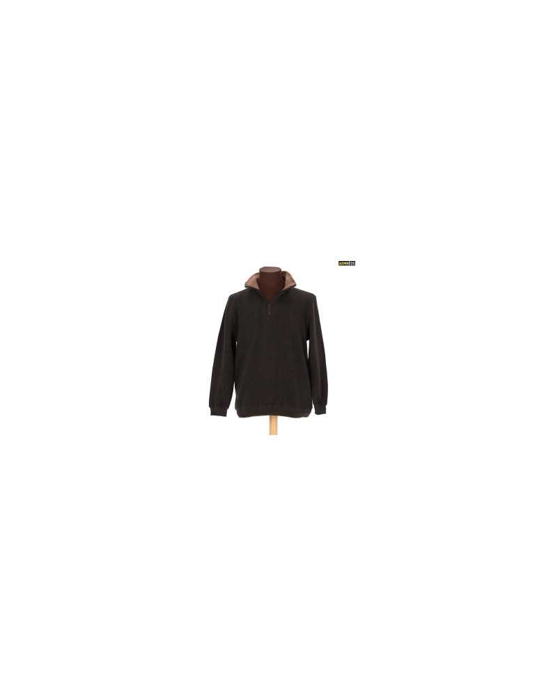 Sweat Col Zippé Lovergreen Chocolat TM – natusport
