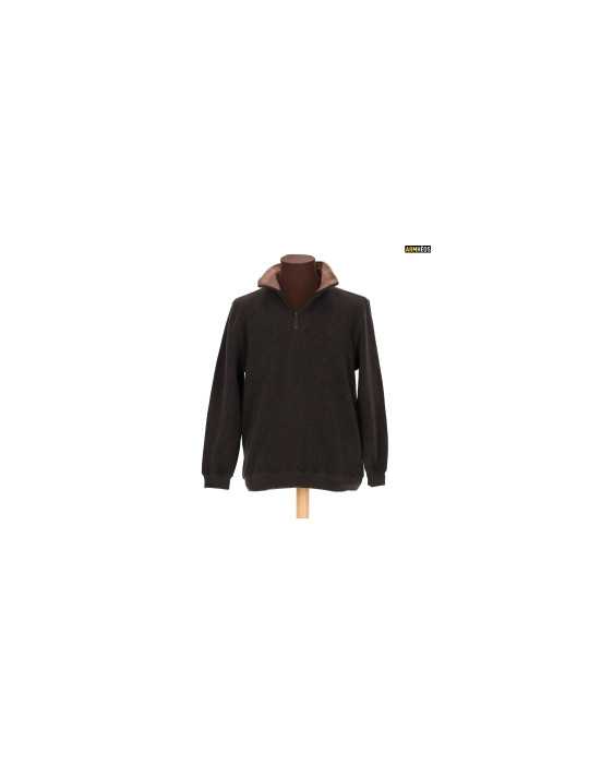 Sweat Col Zippé Lovergreen Chocolat TM – natusport