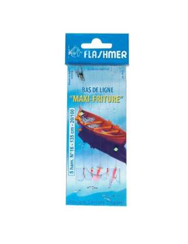 Bas de Ligne Flashmer Maxi-Friture 5 Hameçons N°16 – natusport