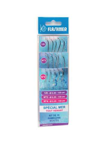 Hameçon Flashmer Kit 15 Hameçons Surf Gros Poisson – natusport