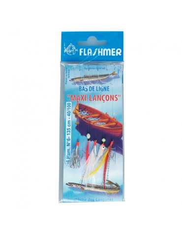 Bas de Ligne Flashmer Maxi-Lançons 5 Hameçons N°6 – natusport