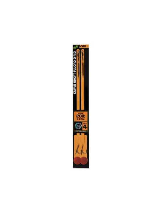 Bas de Ligne Fox Edges Curve Short Fluoro D-Rig Taille 4 (20lb, x2) – Natusport