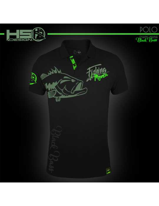 Polo Hot Spot Design Black Bass Mania XL – natusport