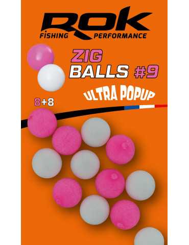Montage ROK Fishing Zig Ball N°9 Rose/Blanc
