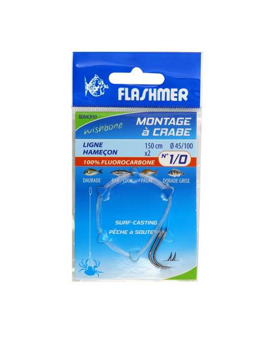 Montage Flashmer Bas de Ligne Crabe 2 Hameçons 1/0 – natusport