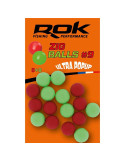 Appât Artificiel ROK Fishing Zig Balls Ultra Pop-Up 9 mm Rouge/Vert (x16)
