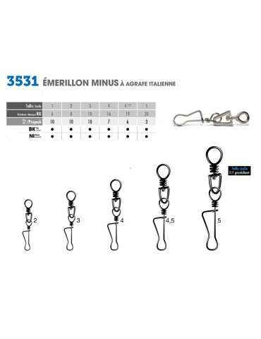 Émerillon VMC 3531 NI Minus Agrafe Taille 3 (x10) – natusport