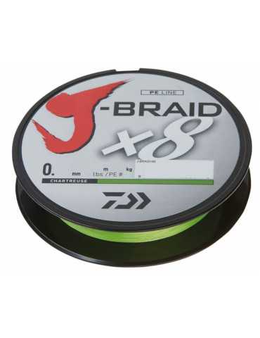 Tresse Daiwa J-Braid x8 Chartreuse 0,10 mm 150 m 6 kg