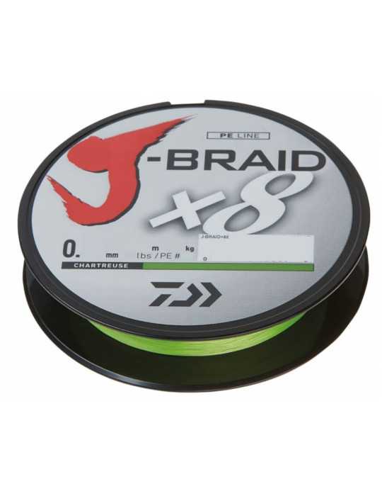Tresse Daiwa J-Braid x8 Chartreuse 0,10 mm 150 m 6 kg